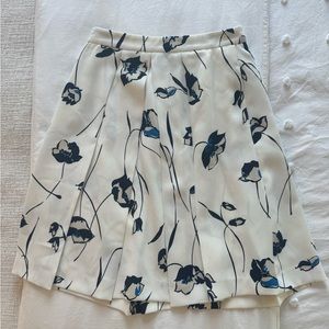 Zara blue floral print midi skirt